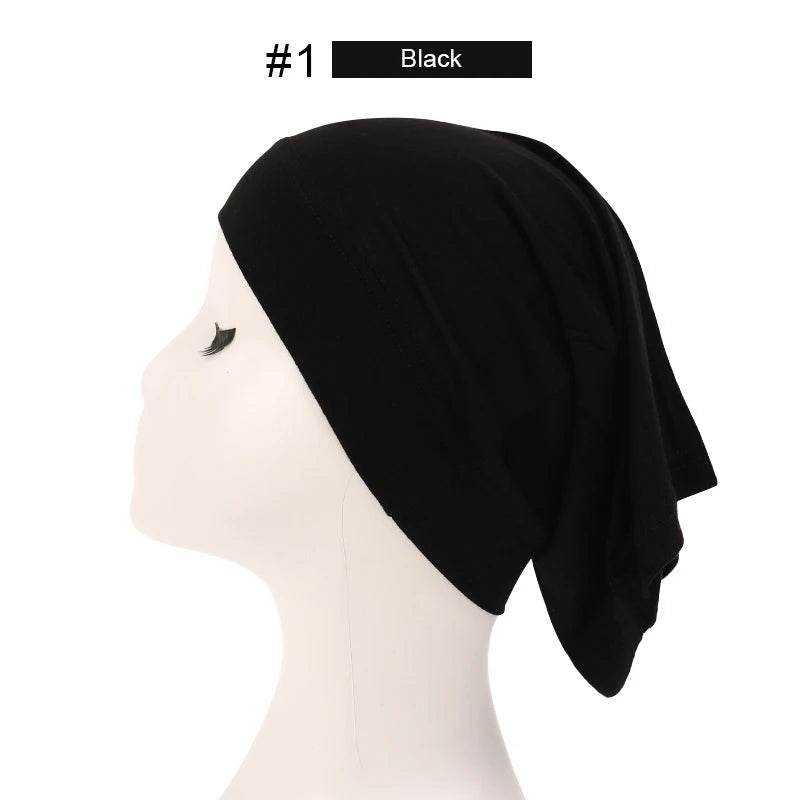Fashion Muslim Hijab Caps Solid Underscarf Women Veil Modal Cotton Hijab Muslim Scarf Turbans Head Women's Hijabs Hat Islamic - AIAZ
