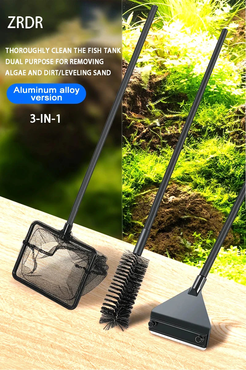 Aquarium flat sand algae removal dual-use glass Algae scraper stainless steel household cleaning to tools Fish tank accessories