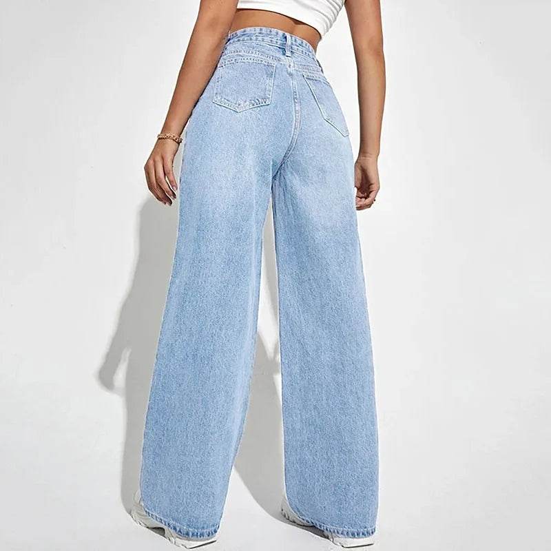 Women Jeans 2025 New Women Wear European And American Loose Denim Wide Leg Pants Slim High Waist All-Match Jeans For Women H300 - AIAZ