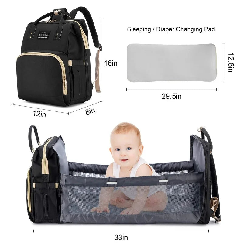 Mommy Bag Outdoor Bottle Carrier Diaper Bag Multi-functional Extended Bag Baby Seat Sleep Feeding Bag Large Capacity Backpack