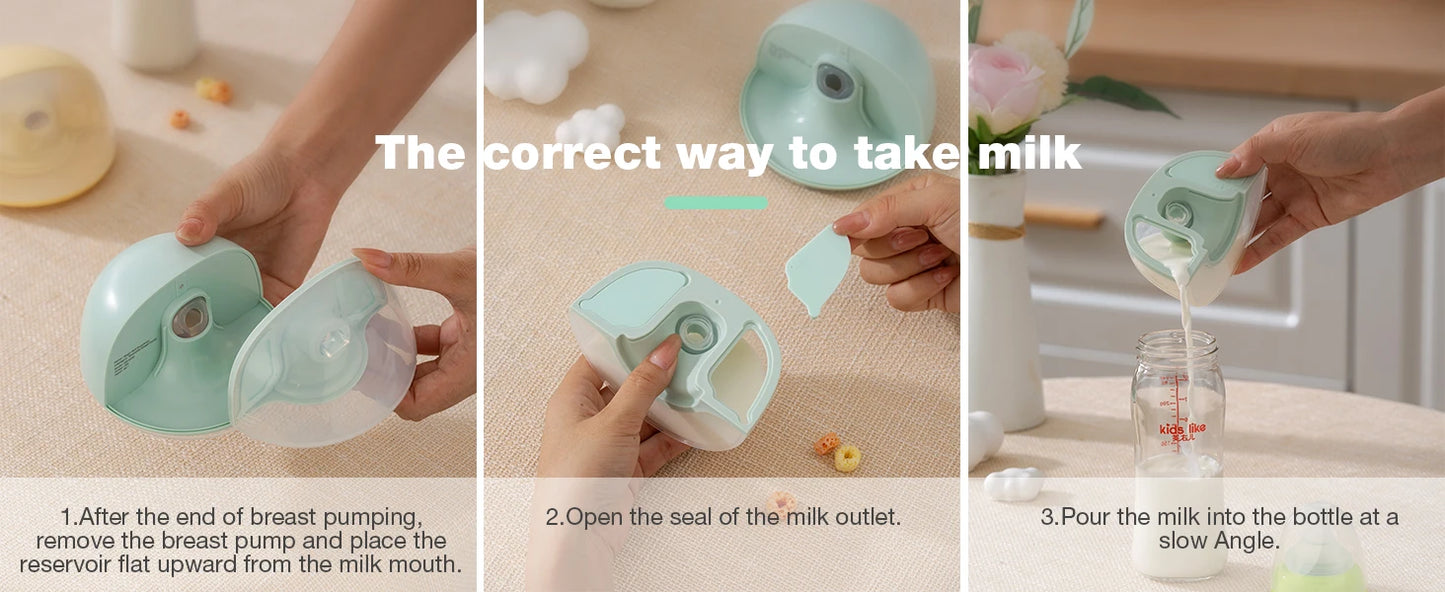 Electric Breastmilk Pump Handsfree BPA Free With Milk Storage Bag 3 Mode&9 Level Powerful Suction Low Noise Wearable Breast Pump
