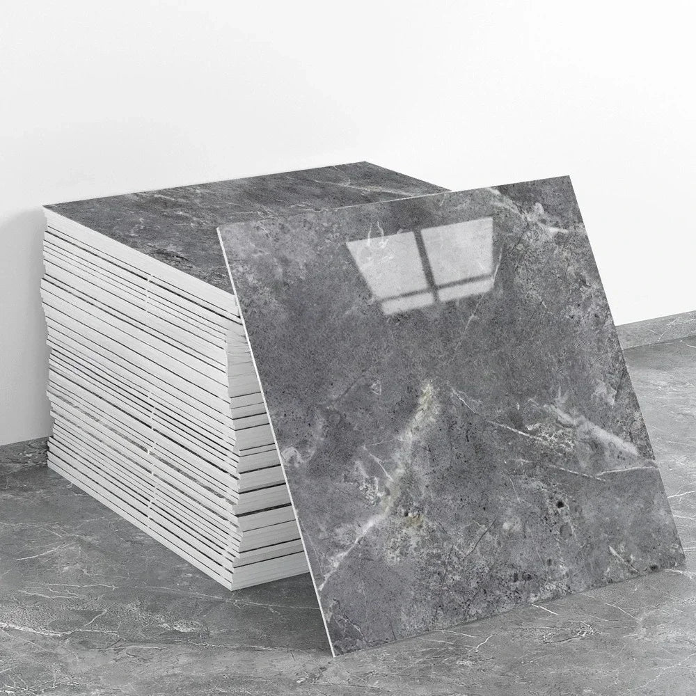 10PCS Waterproof 3D Tile Stickers Self Adhesive Imitation Marble Wall Floor Panels Peel and Stick for Kitchen Bathroom Decor