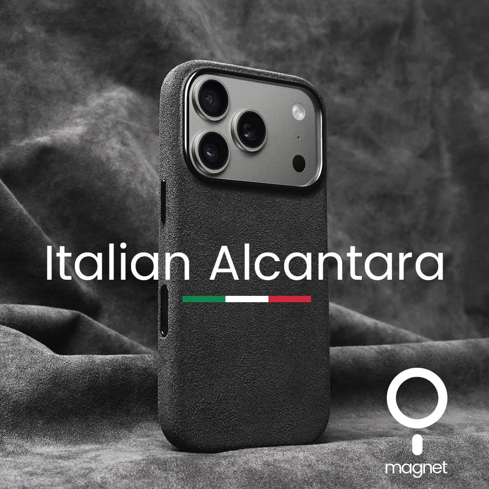 Magnetic ALCANTARA Case for iPhone 17 16 Pro Max 15 14 Luxury Suede Leather Supercar Phone Cases Camera Button Cover