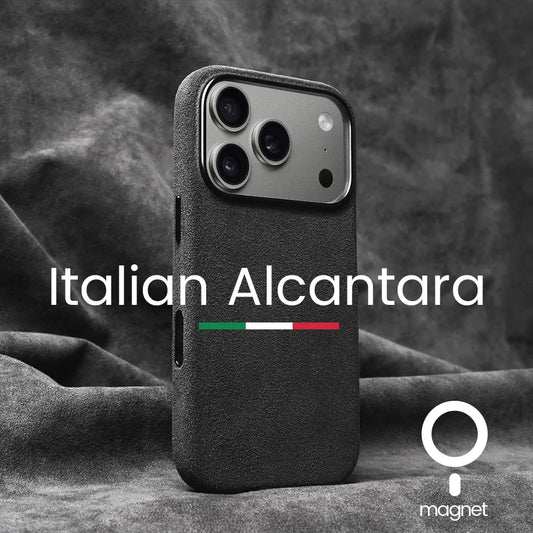 Magnetic ALCANTARA Case for iPhone 17 16 Pro Max 15 14 Luxury Suede Leather Supercar Phone Cases Camera Button Cover