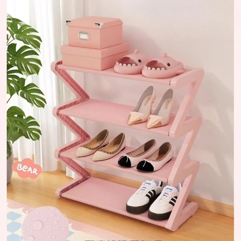 Creative Z-shaped Shoe Rack, Simple Household Shoe Storage, Multi-layer Assembly Shoe Rack for Dormitories Shoe Storage