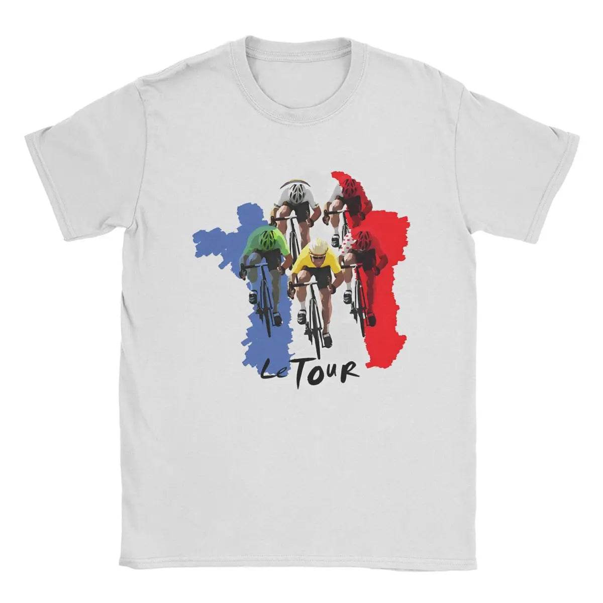 Men's T-Shirts Tour De Cycling France Funny 100% Cotton Tee Shirt Short Sleeve Cyclist T Shirt Crew Neck Tops Adult - AIAZ