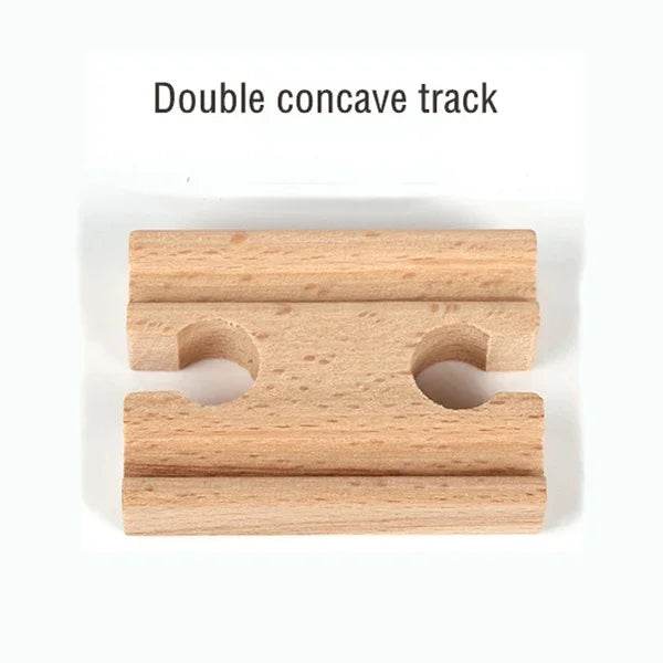 DIY Children Wooden Train Rail Track Accessories Toy Cross Track Railway Toys Compatible All Track for Kids Boys & Girls Gifts - AIAZ