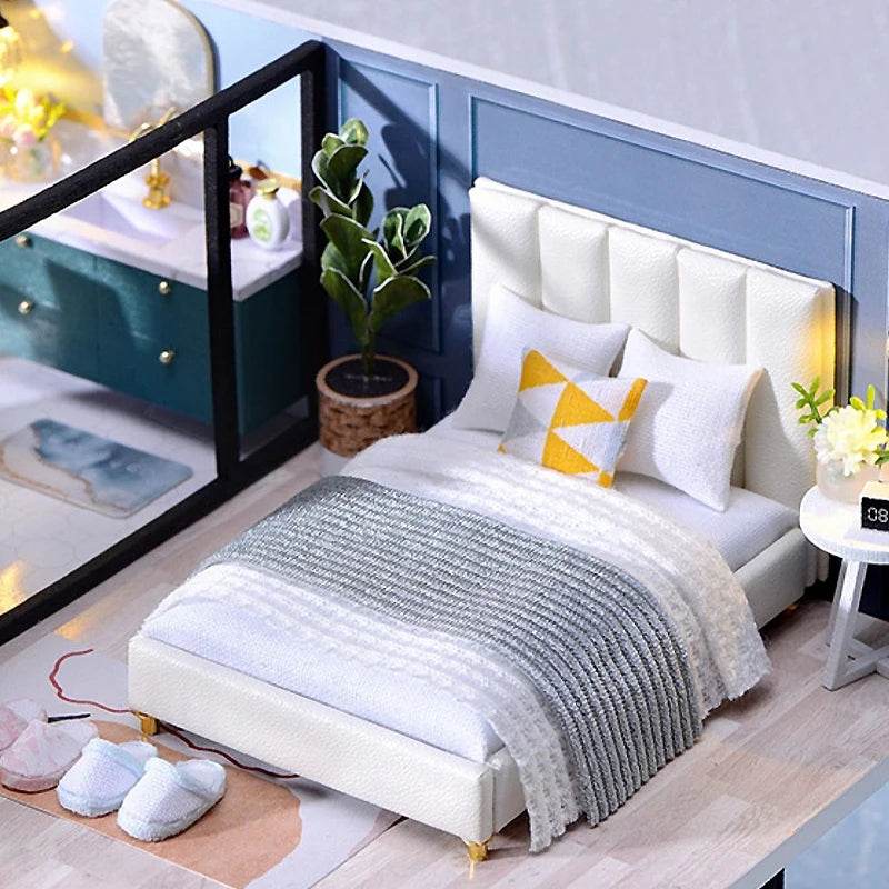 Doll House Kit 3D Wooden Mini DollHouse Assembly Building with Furniture Kit Toys Children's Birthday Gift 3D Puzzle Handmade - AIAZ