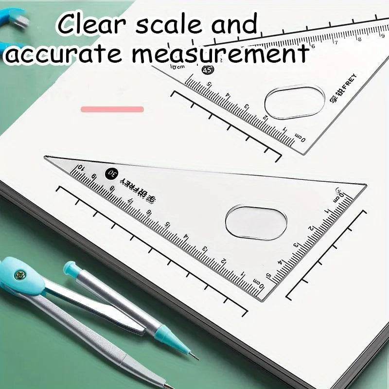7-piece Set of Ruler, Triangle Ruler, Protractor, Compass, Student Stationery, Back To School Math Supplies - AIAZ