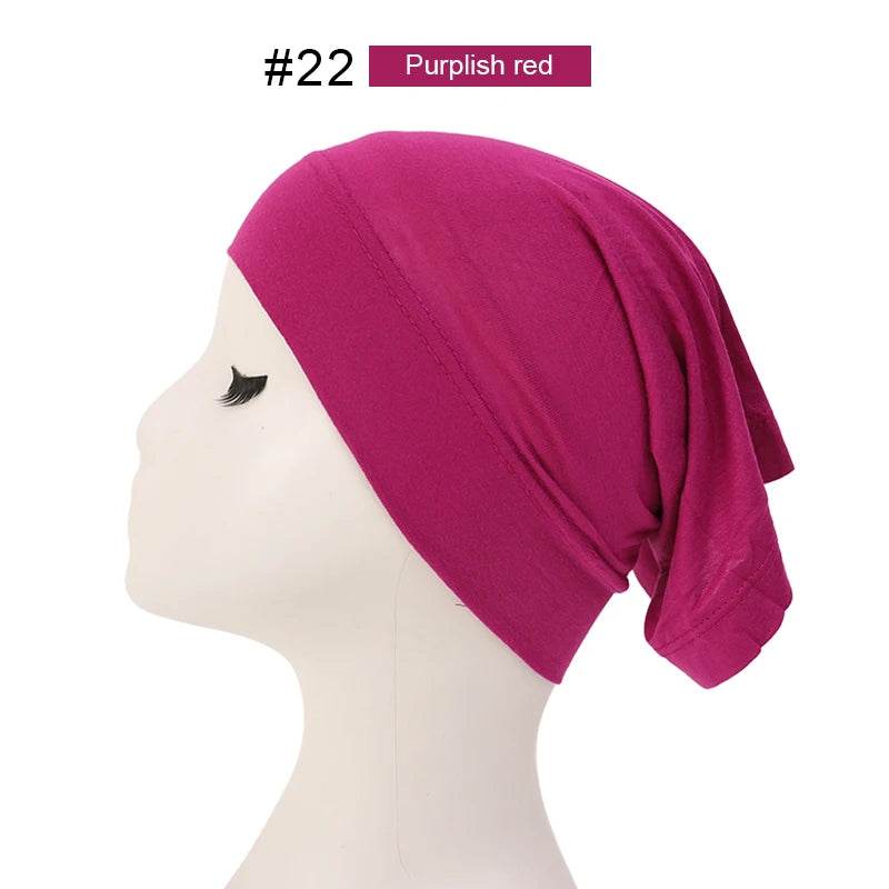 Fashion Muslim Hijab Caps Solid Underscarf Women Veil Modal Cotton Hijab Muslim Scarf Turbans Head Women's Hijabs Hat Islamic - AIAZ