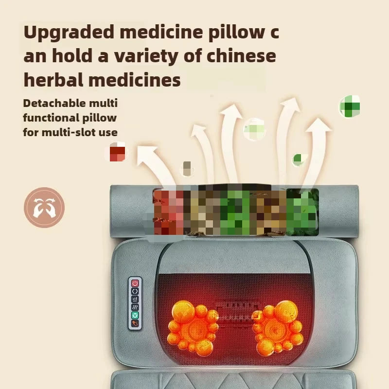 Electric Full Body Massage Mattress With Heating Hand Control Shoulder Neck Waist Airbag Back Kneading vibration Massage Cushion