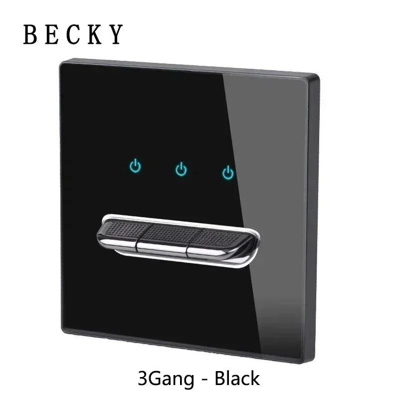 Glass Panel Wall Switch LED European 16a Socket Retro Toggle Light Switch EU UK Standard 2way Socket 1-4gang USB Home Decoration