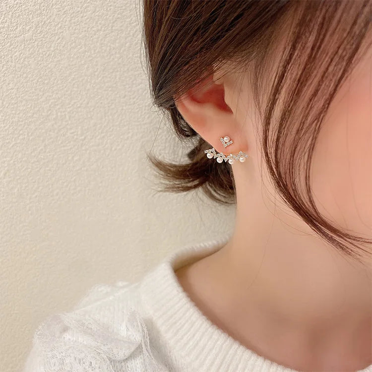 New High-end Atmosphere Decoration Shine Fashion Women Temperament Personality Exaggerated Earring Wedding Jewelry Birthday Gift