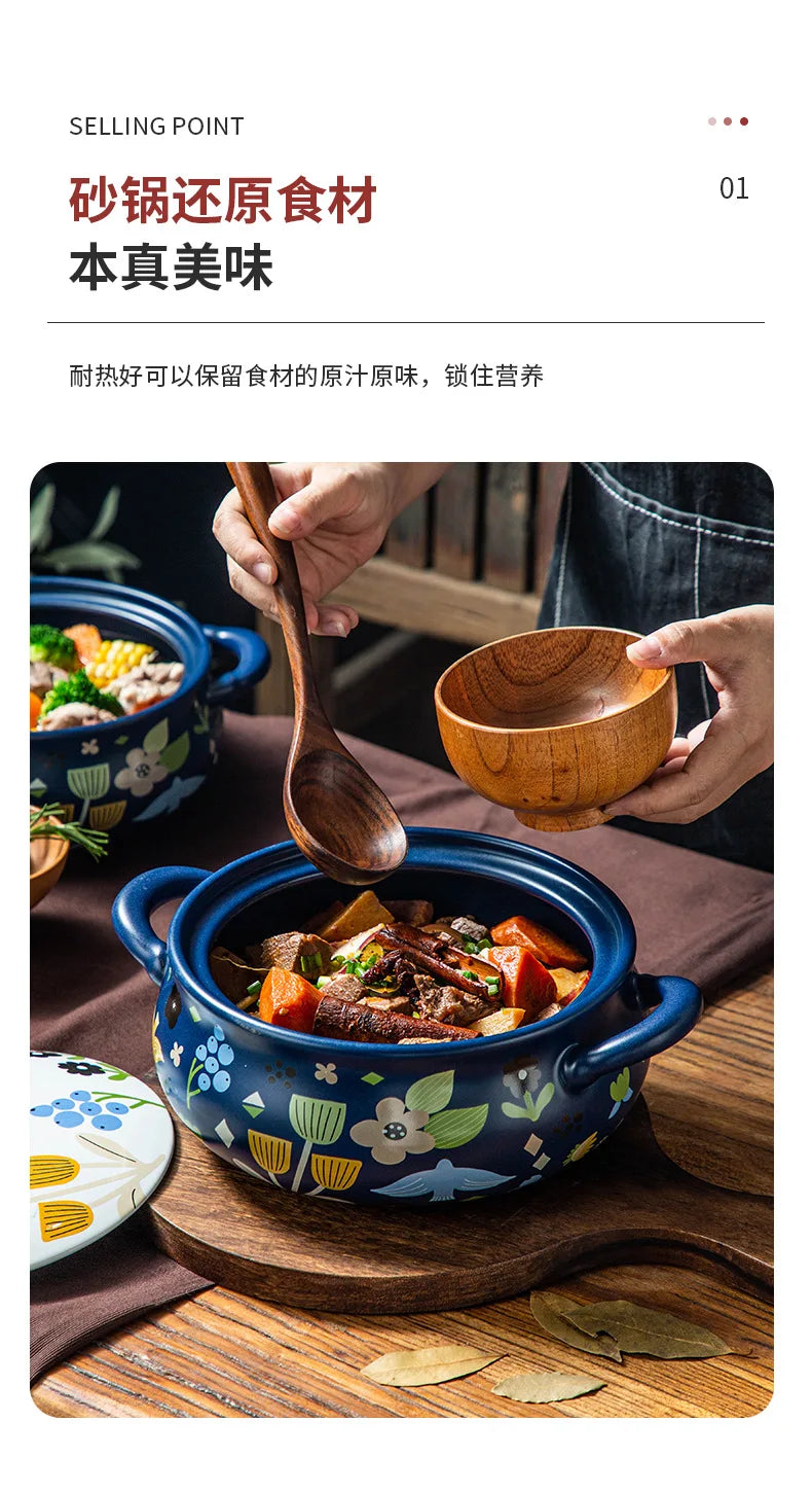 Korean Ceramic Casserole Creative Drum-shaped Stew Pot Spodumene Saucepan Kitchen Pan Home Cookware Cooking Tools Clay Pot