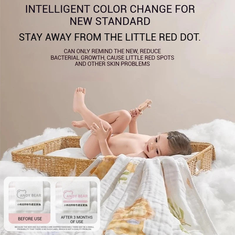 AIBEDILA Newborn baby bath towel pure cotton gauze bath towel Class A soft children's blanket absorbent newborn baby blanket