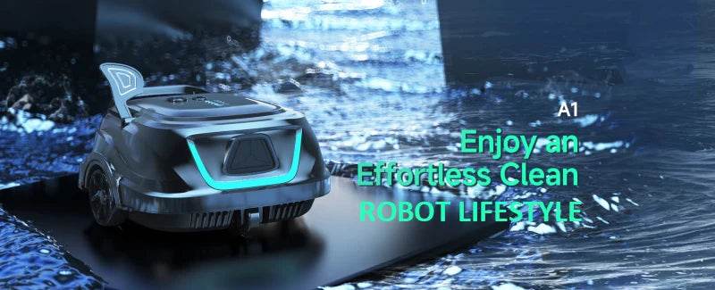 Swimming Pools Vacuum Cleaner Wireless for Floor Smart Cleaning Robot Auto-Parking Dual-layer Filtration120mins Running Time - AIAZ