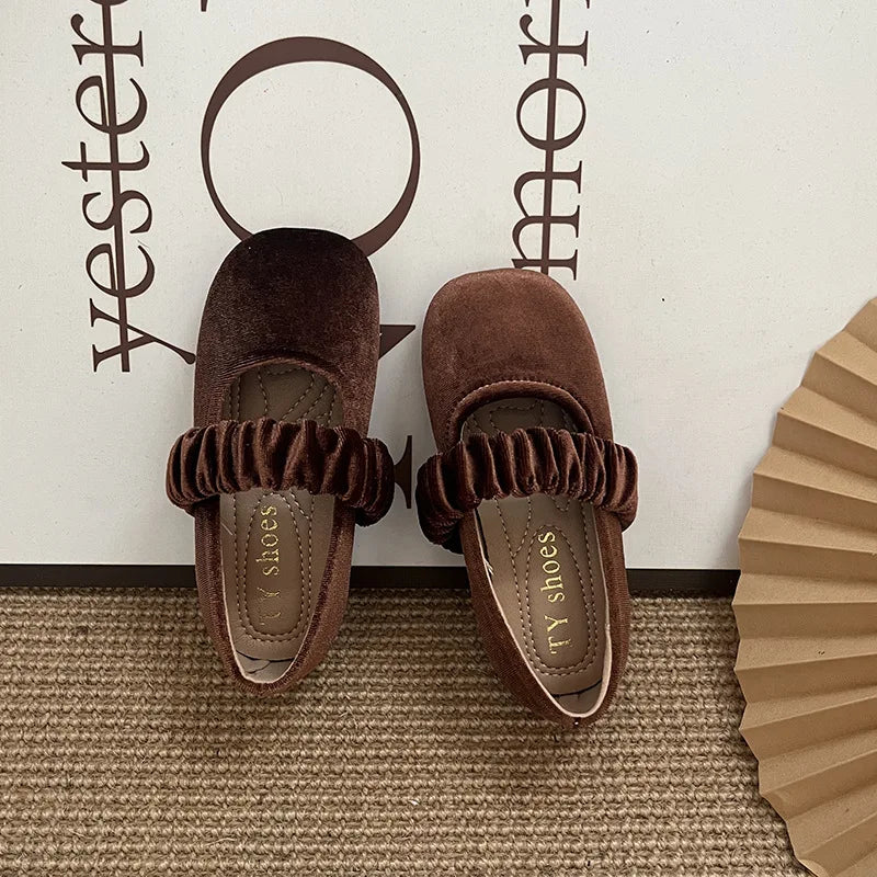New 2025 Fashion Baby Girls Princess Band Shoes Shallow Velvet Infant Toddler Children Slip on Dance Shoes Soft Sole Flat Shoes