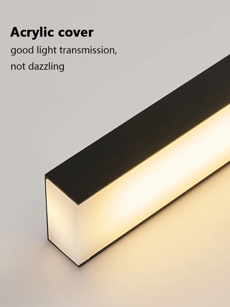Long strip restaurant chandelier simple modern one-line minimalist ultra-thin bar desk chandelier designer dining table chandeli