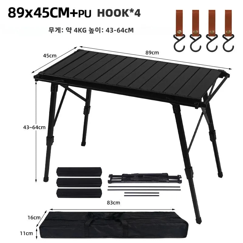 MOUNTAINHIKER Folding Camping IGT Table Wood Lightweight Camp BBQ Grill Table Removable Outdoor Picnic Fishing Camping Table