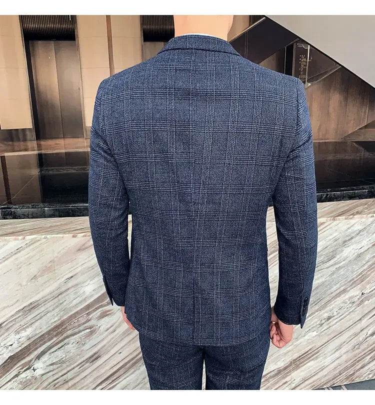 2025 Suit (Blazer+ Pants) Men's Fashion Hosts British Style Work Business Wedding Casual Art Style Elegant Gentleman Suit M-5XL - AIAZ