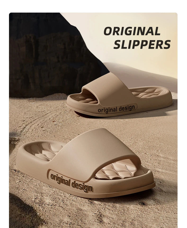 Asgard Men's Summer Slippers 2025 New Indoor Anti-slip Bathroome Slippers Comfort Thick Sole Beach Shoes Men Soft EVA Slippers