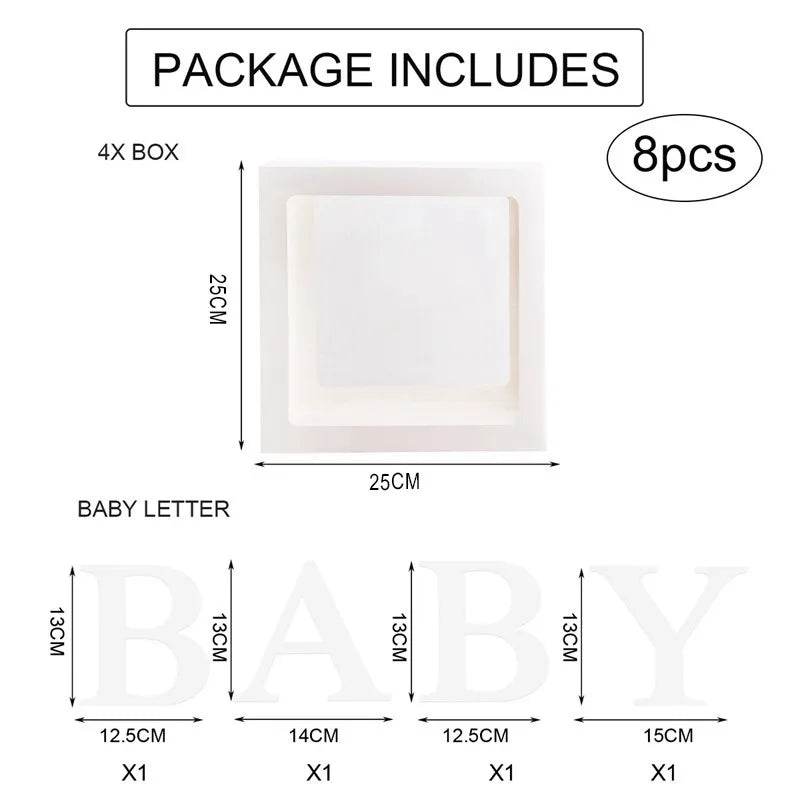 BABY Balloon Box Baby Shower Decoration Boy Girl One Year Frist One 1st Birthday Birthday Party Docor Kids Gender Reveal Decor - AIAZ