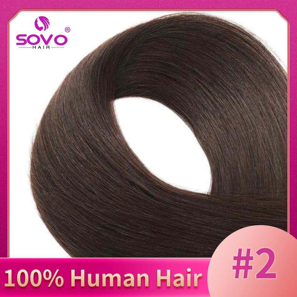 SOVO 100 Strands Nano Rings Human Hair Extensions Natural Blonde Micro Bead Loop Pre Bonded Remy European Straight Hair