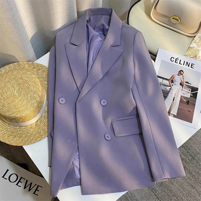 Casual Office Lady Blazer Women 2024 Fashion Long Sleeve Jacket Blazers Femme Outwears Coat Autumn Winter Clothes - AIAZ