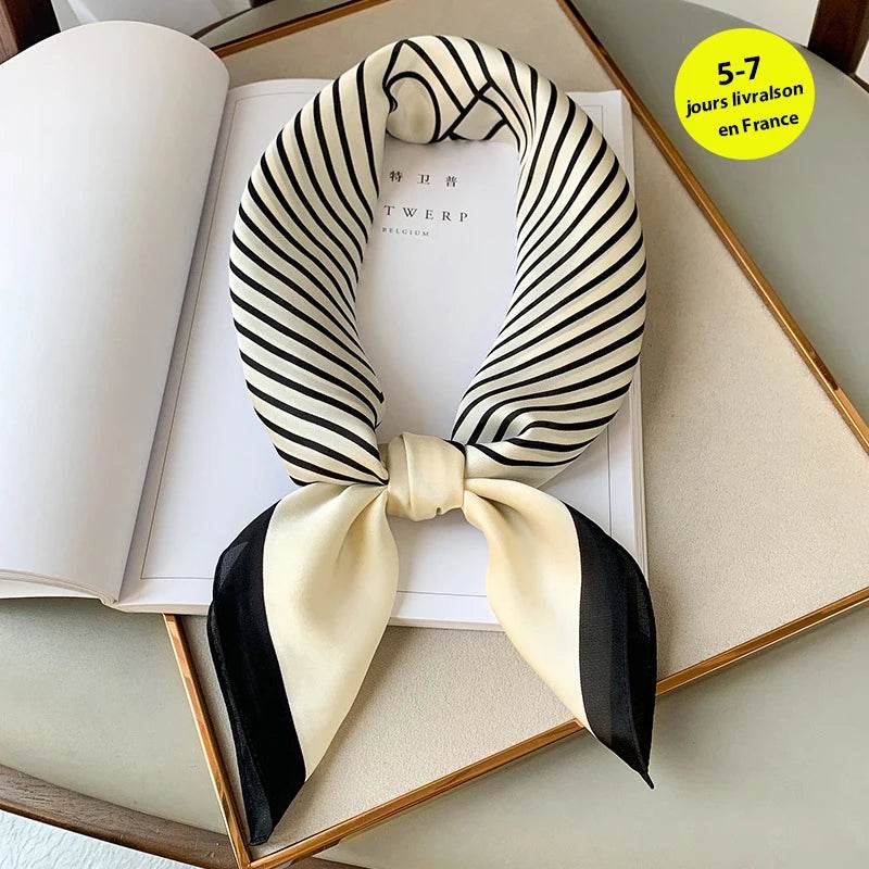 Fashion Scarves for Women Shawl Print Silk Satin Hijab Scarf Female Bandana 70*70cm Luxury Brand Square Shawls Scarfs For Ladies - AIAZ
