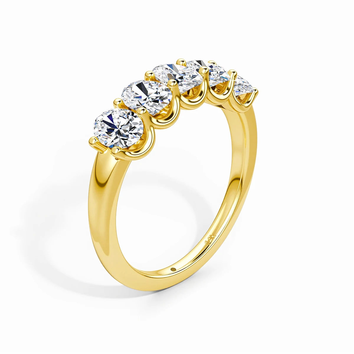 Real 14k Gold Oval Moissanite Eternity Ring Wedding Band For Women AU 585 K Gold Fine Jewelry Engagement Gift With Certificate