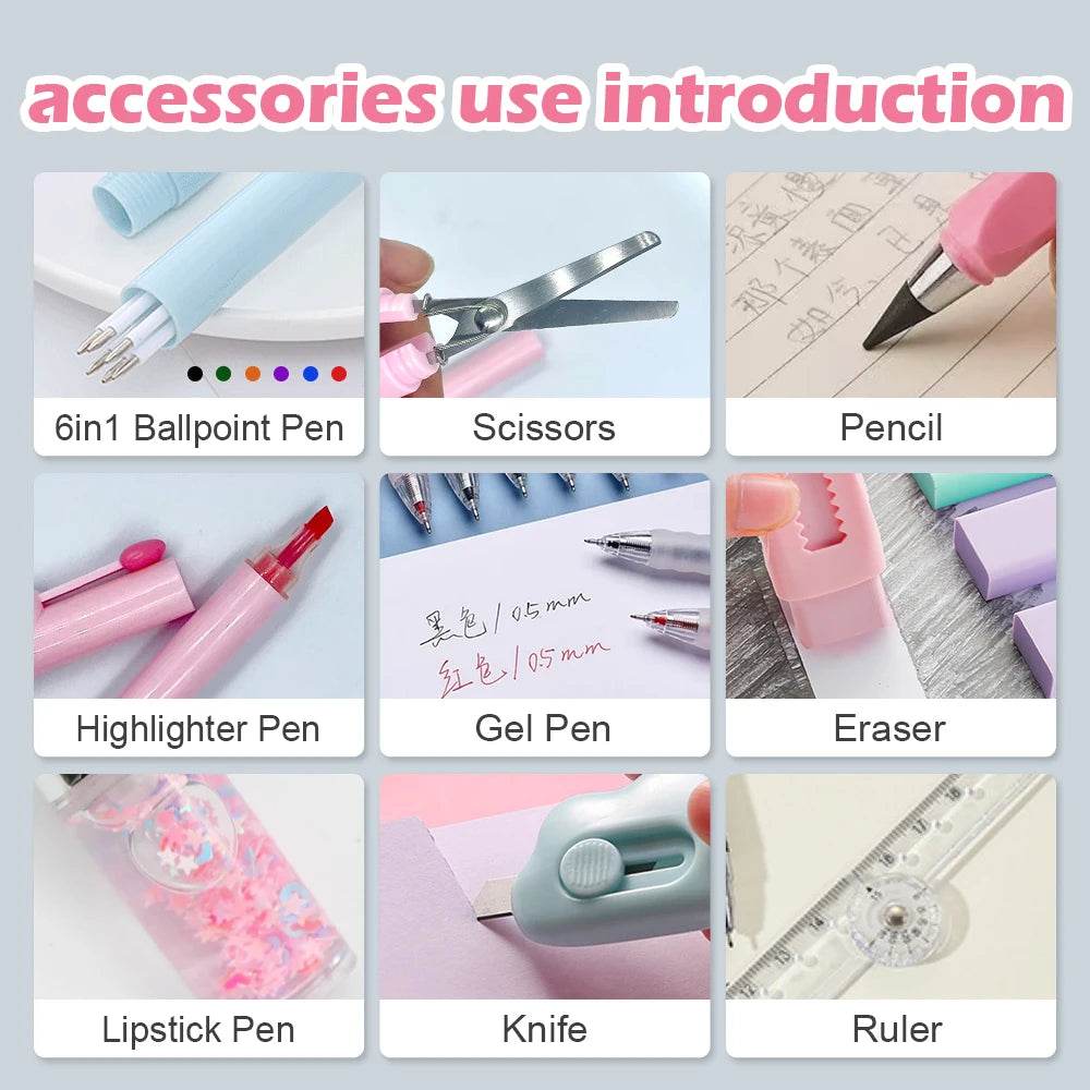 11-in-1 Student Stationery Set Back To School Materials Useful Study Supplies - AIAZ