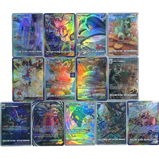 13PCS/SET NEW DIY Anime PTCG POCKET COLLECTION CARD WIGGLYTUFF TATSUGIRI ENGLISH VERSION Embossed Texture Flash Card Child Gift - AIAZ