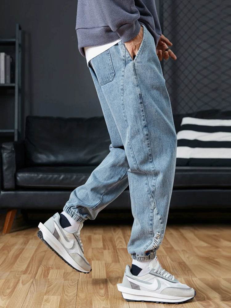 Big Size Men's Jogger Jeans 6XL 7XL 8XL Streetwear Black Blue Casual Denim Cargo Pants Stretch Cotton Taper Jeans Baggy Trousers - AIAZ