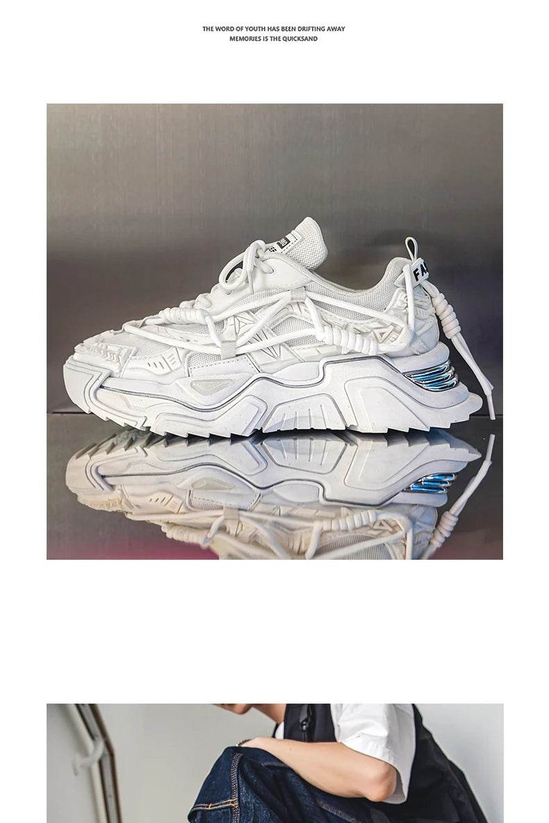 Platform Men Shoes Fashion Clunky Sneakers Men Casual Shoes Breathable Sports Dad Shoes Male Fitness Footwear 2023 - AIAZ