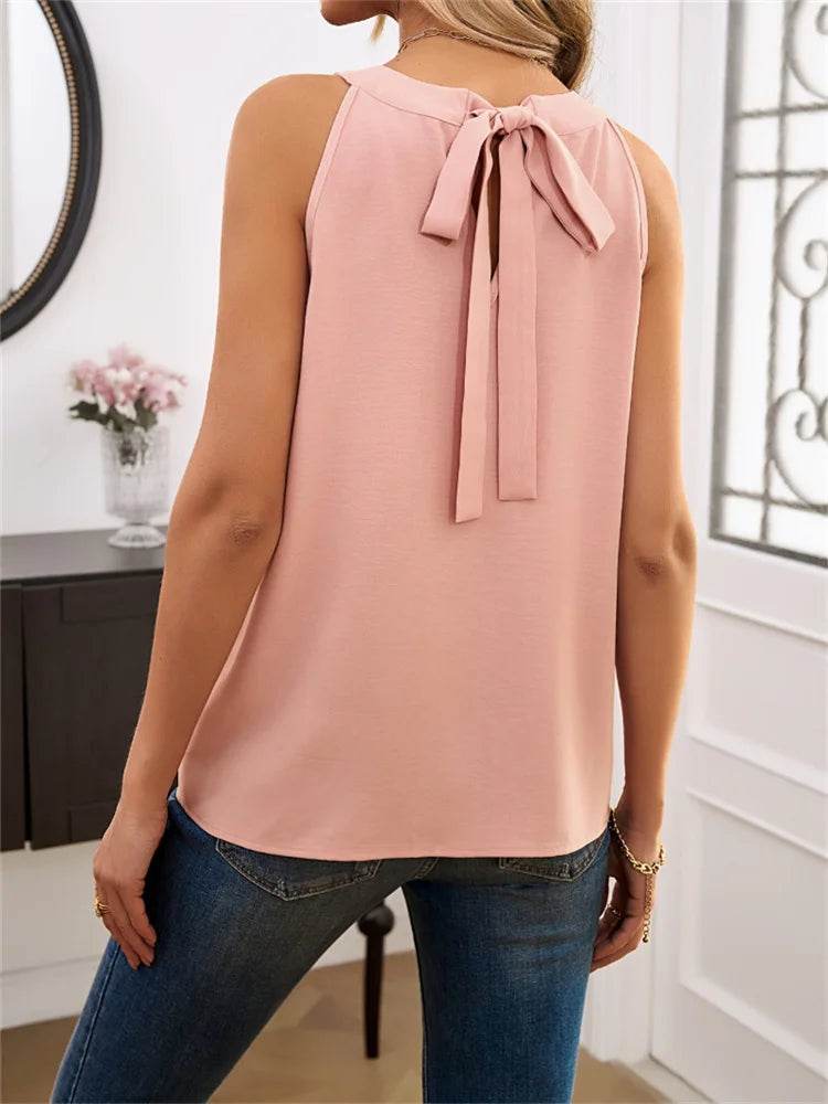 Going Out Summer Tank Tops Women 2024 Elegant Women Thin Tops Basic Casual Tank Top O-neck Tees Sleeveless Black Tops For Women - AIAZ