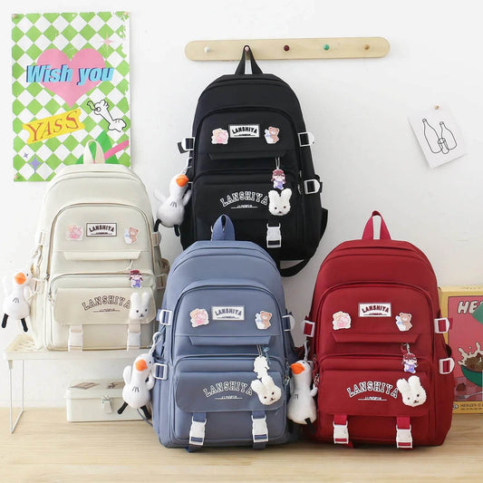Fashion Backpack Children's School Bag Elementary School Junior High School Bag Children's Leisure Backpack 5-piece Set - AIAZ