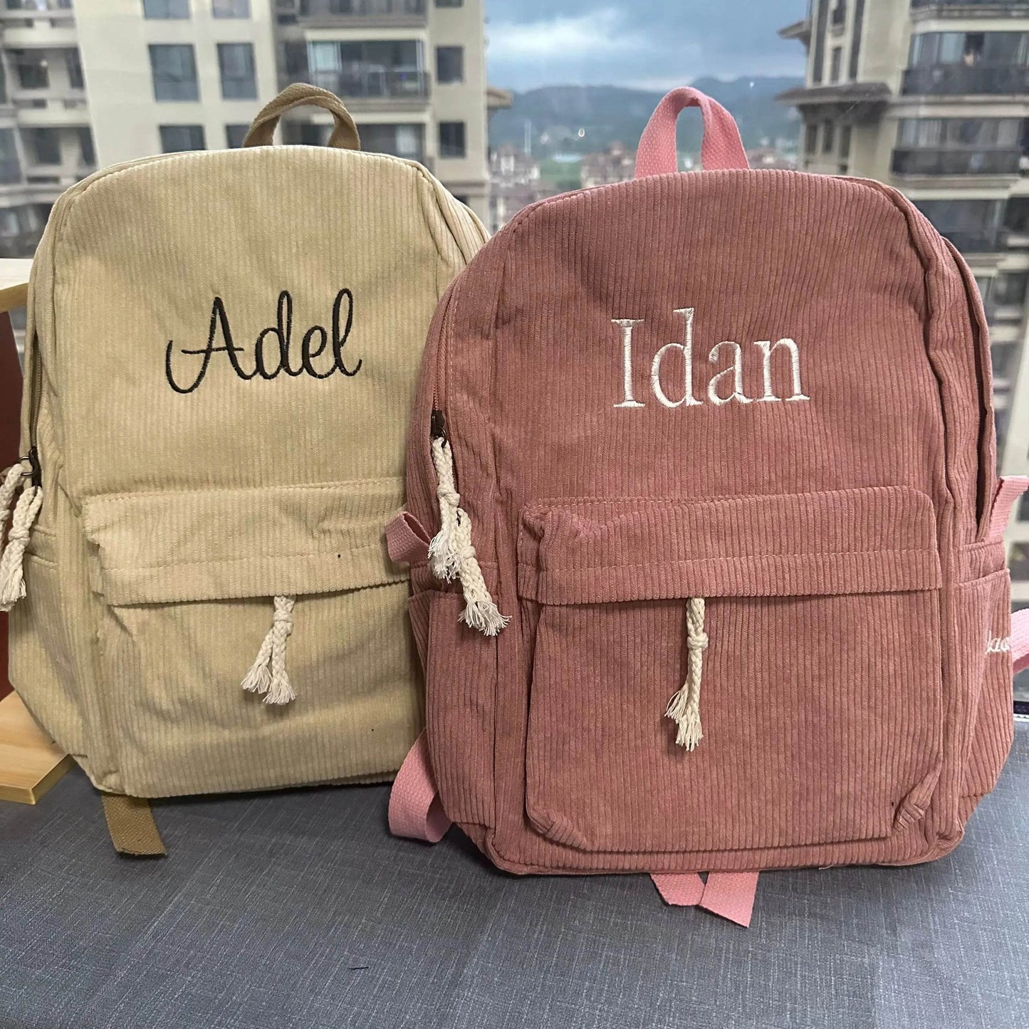 Personalized Kids Backpack, Embroidered Corduroy Backpack,Back to School, Kid name backpack,school bag college,toddler,with name - AIAZ