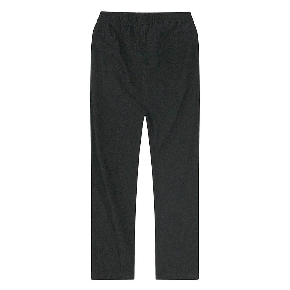 Men's Cotton Linen Pants Male Autumn New Breathable Solid Color Linen Trousers Fitness Streetwear S-3XL - AIAZ