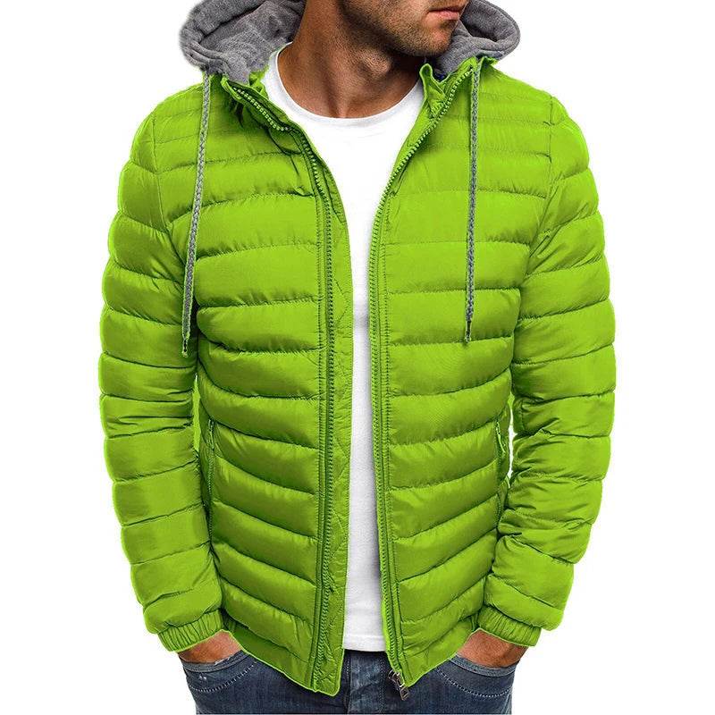 2025 Autumn Winter New Men Down Cotton Windbreak CoatMale Solid Warm Zip Up Hoodie Coats casual Sports men thick jacket - AIAZ