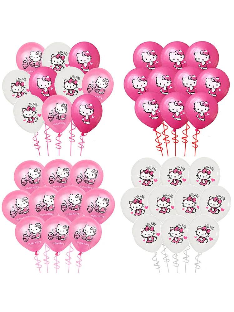 Cartoon Hello Kitty Theme Birthday Party Decor Supplies Kawaii KT Cat Latex Balloons Animal Balloon Baby Shower Kids Toys Gifts - AIAZ