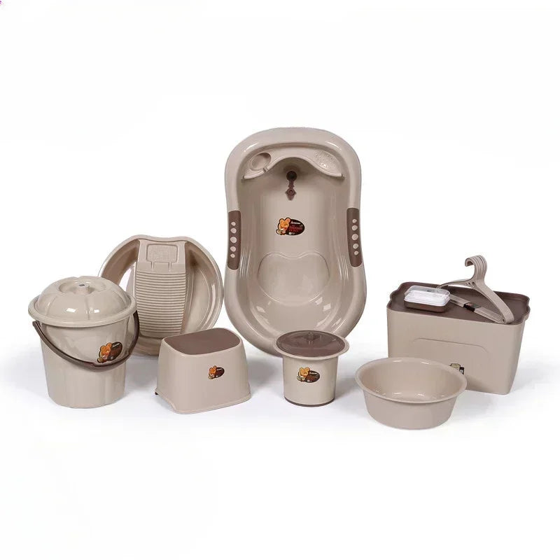 Baby Bath Tub Set with Hanger,Newborn Tub,Non-slip,Complete Bathing Set,Baby Bath Basin,Durable Bathtub,Plastic Baby Bathtub