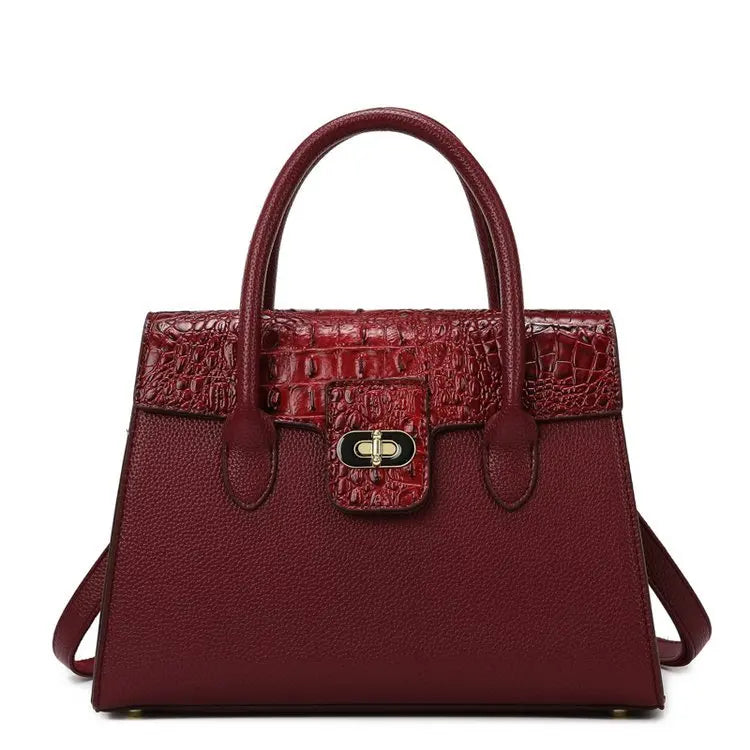 Embossed Handbag for Women 2025 New Fashionable Spacious Soft Leather Woven Rope Shoulder Hand Carry Crossbody Bag