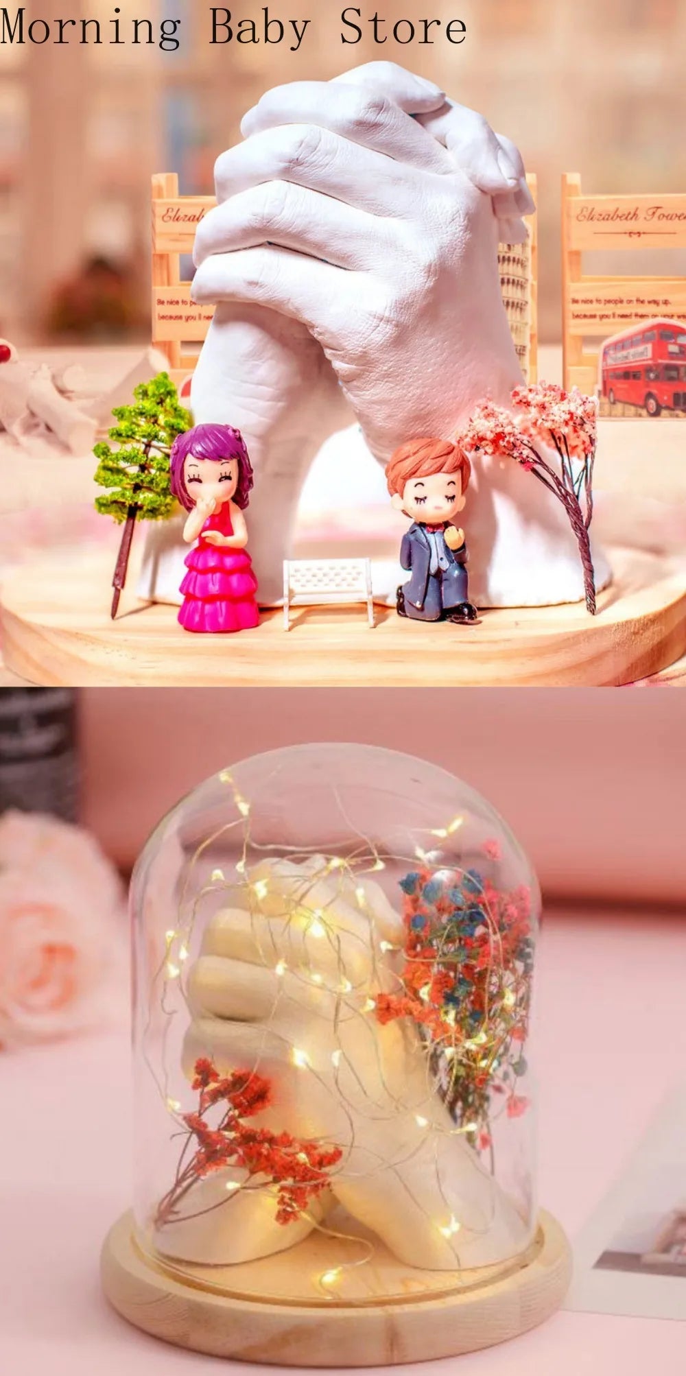 DIY Couples Hand Model Casting Clone Powder Kit Handmade Mold Crafts Valentine's Day Gift Wedding Anniversary Accessories