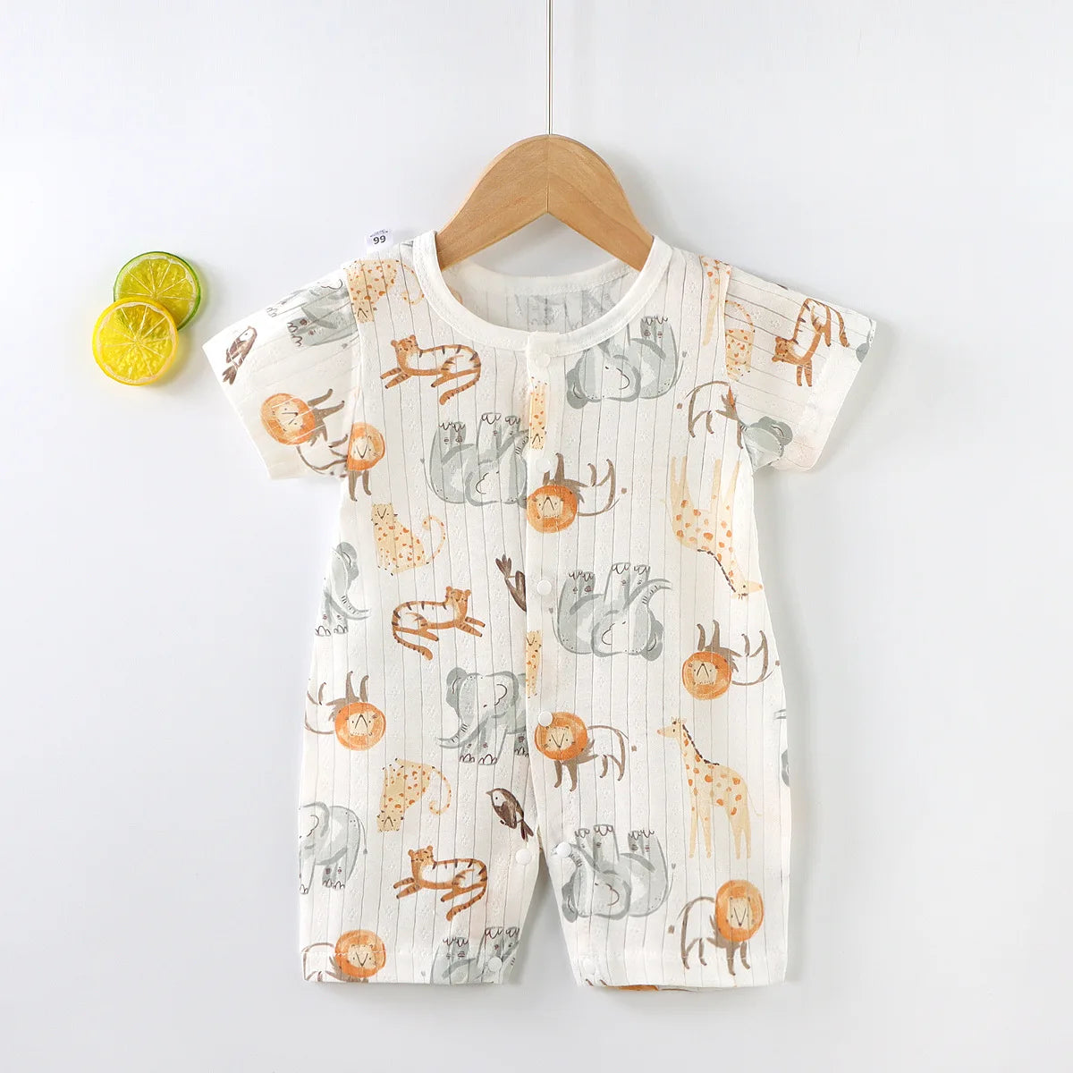 2025 New Baby Onesies Climbing Clothes Pure Cotton Summer Newborn Boys Girls Rompers Short-Sleeved Thin Harness Infant Clothes