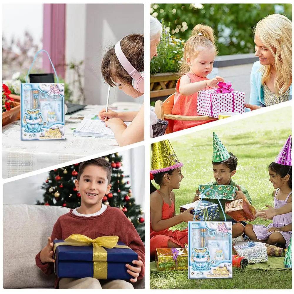 Kids Animals Style Stationery Set 6PCS School Supplies Package Back to School Stationery Pack for Kids Children Girls Boys - AIAZ