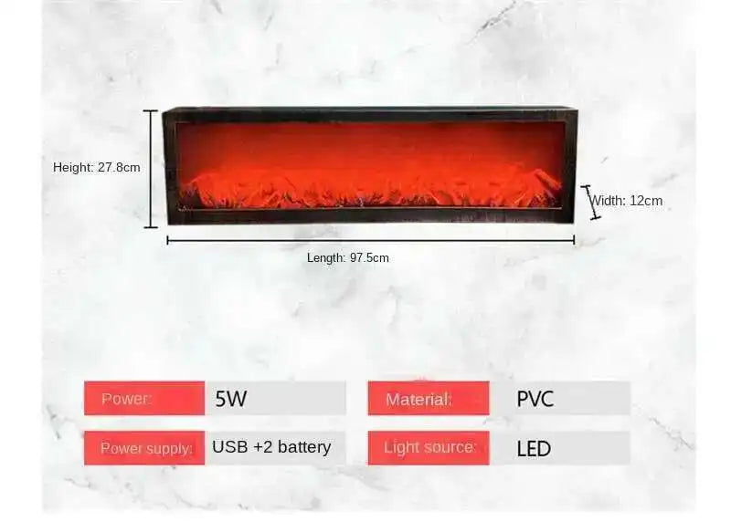 3D Simulated Fireplaces Flame Lamp Fake Firewood Fireplace European Decoration Ornaments Light Living Room TV Cabinet Fireplace