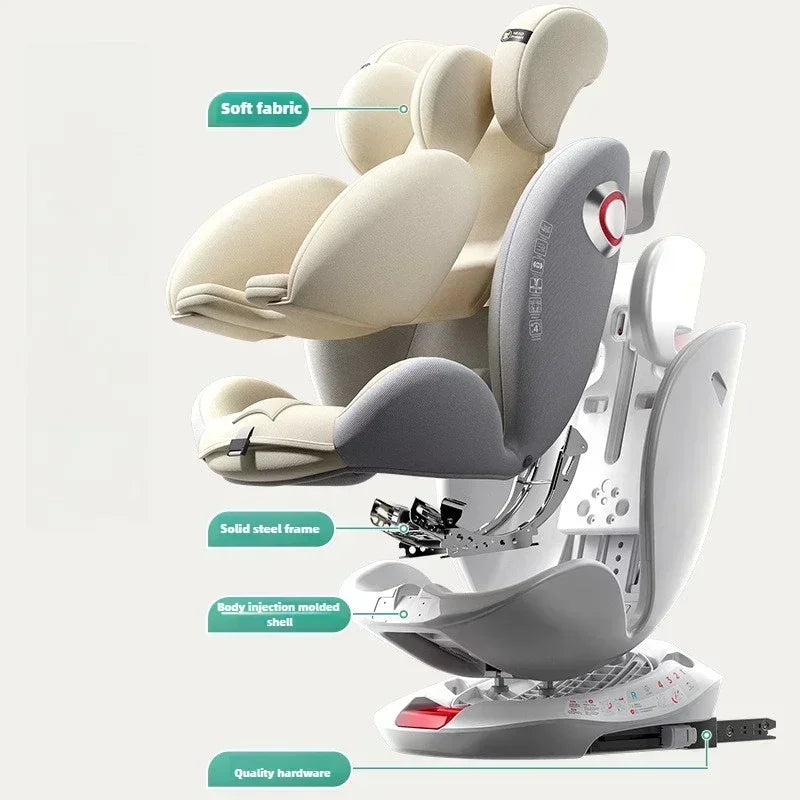 Universal 360° rotation Child Car Safety Seats baby car seat sit chair for 0-12 years old ISOFIX steel interface for newborn