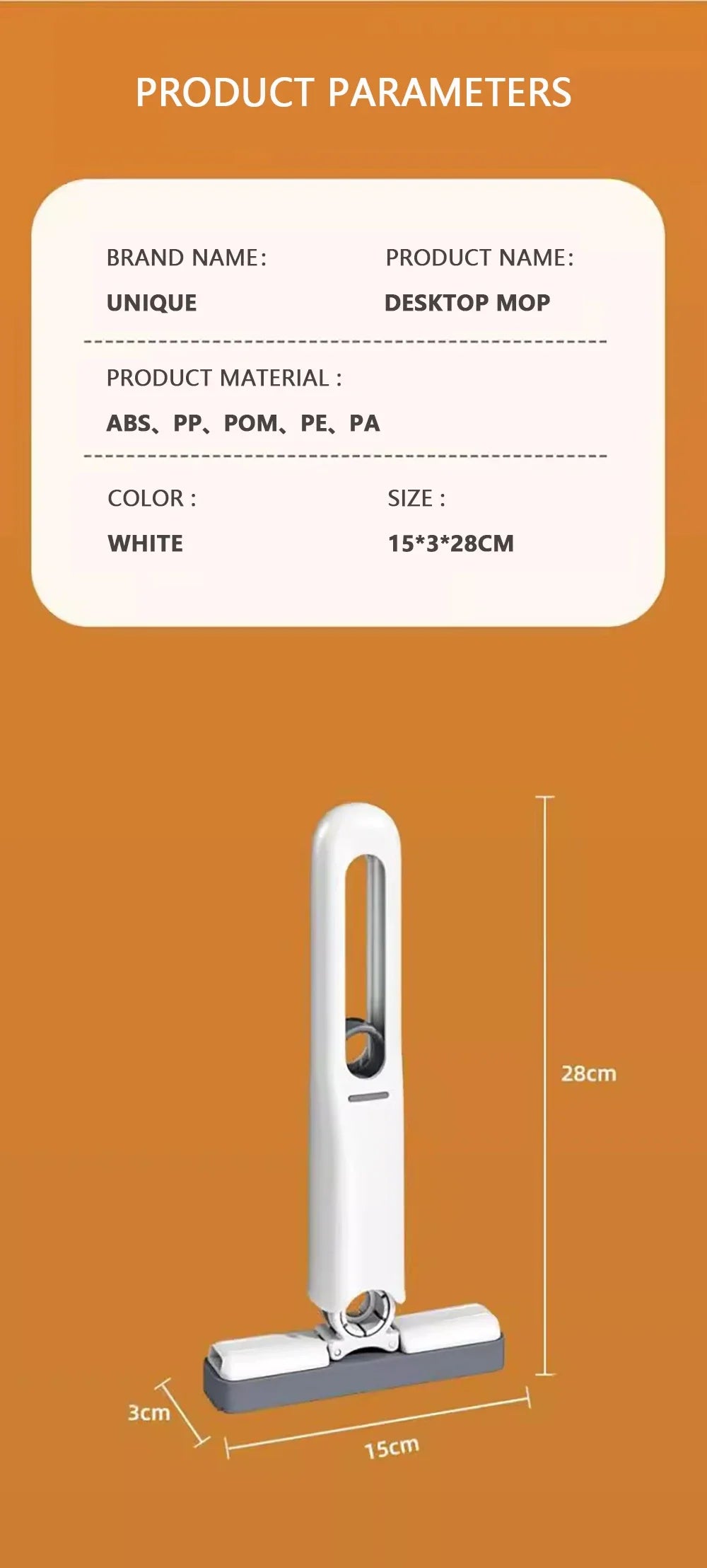 Mini Self Squeeze Mop, Powerful Folding Household Clean Tools, No Hand Wash, Strong Absorbent Mop for Bathroom, Kitchen, Desktop