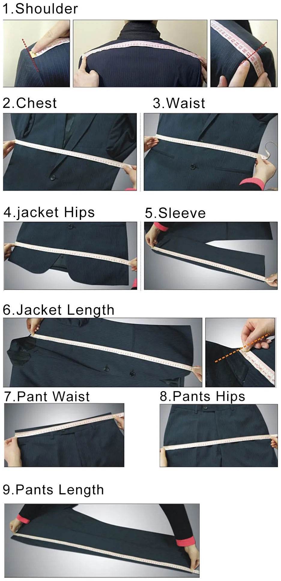 Men's Suit 2 Piece Suit Jacket Pants Formal Wedding Tuxedo Groom Clothes Custom Color Blazer XS-5XL - AIAZ