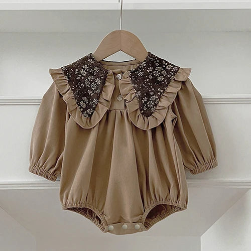 2025 New Spring 0-24M Baby Girl Clothing Infant Baby Girls Jumpsuit Long Sleeved Cotton Embroidery Newborn Baby Girls Bodysuits